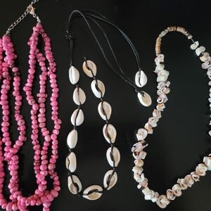 Pink and White Shell Necklace Set